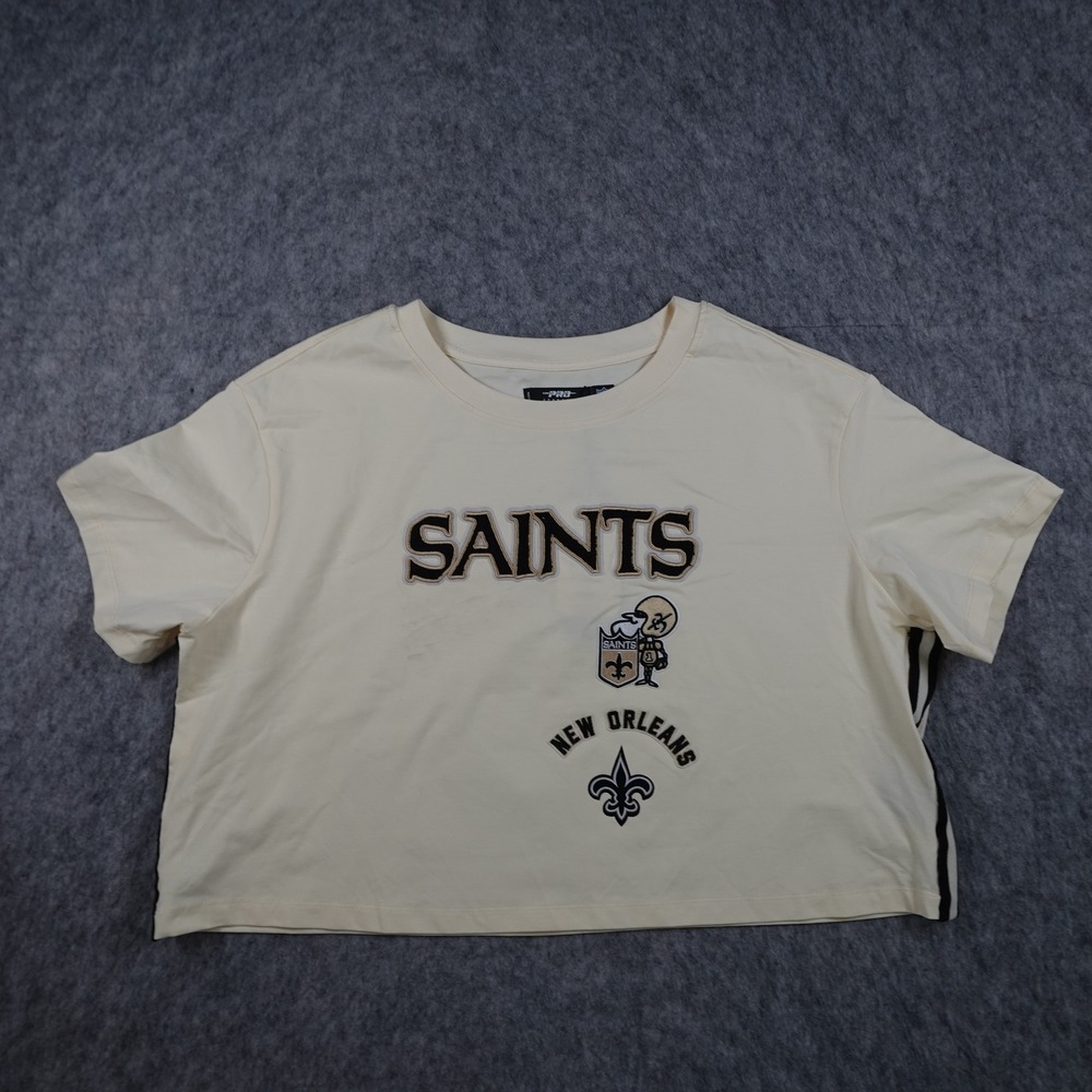 Pro Standard NFL Top Women Large Yellow NWT New Orleans Saints Boxy Cropped